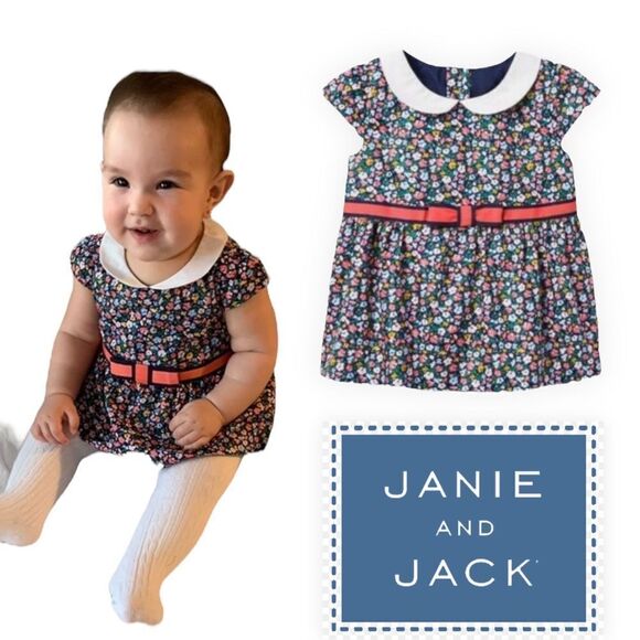 JANIE & JACK | Coral Navy | Floral Peplum Top - Picture 1 of 6